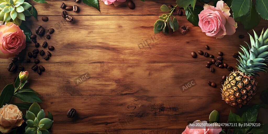 鲜花甜品饮料美食背景