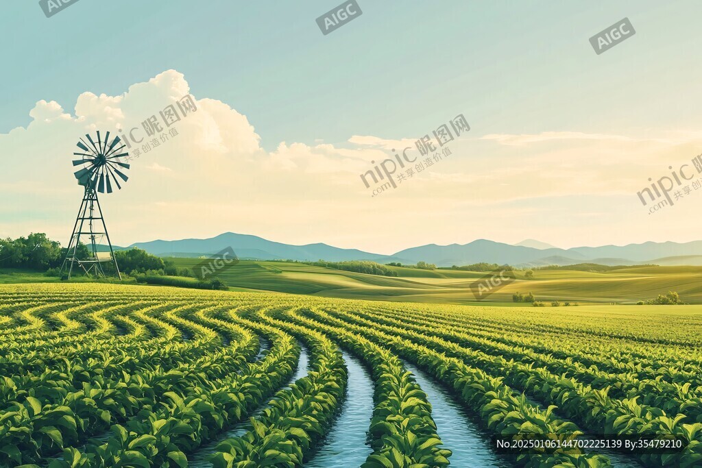 烟田灌溉场景