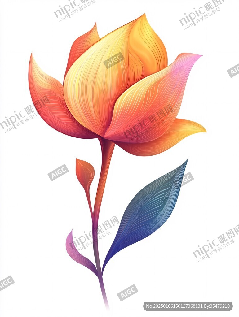 渐变风花朵