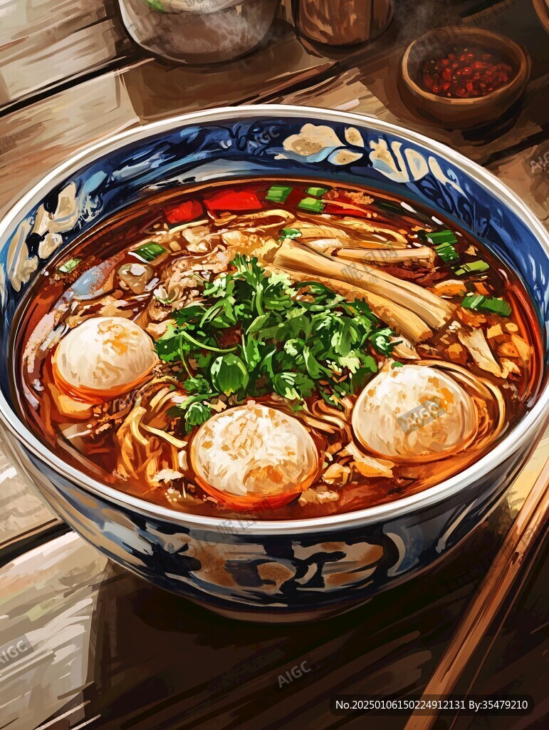 一碗面插画