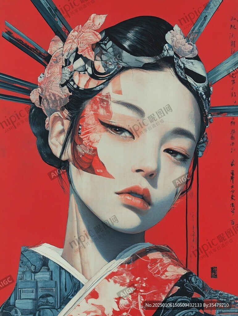 艺伎美女图