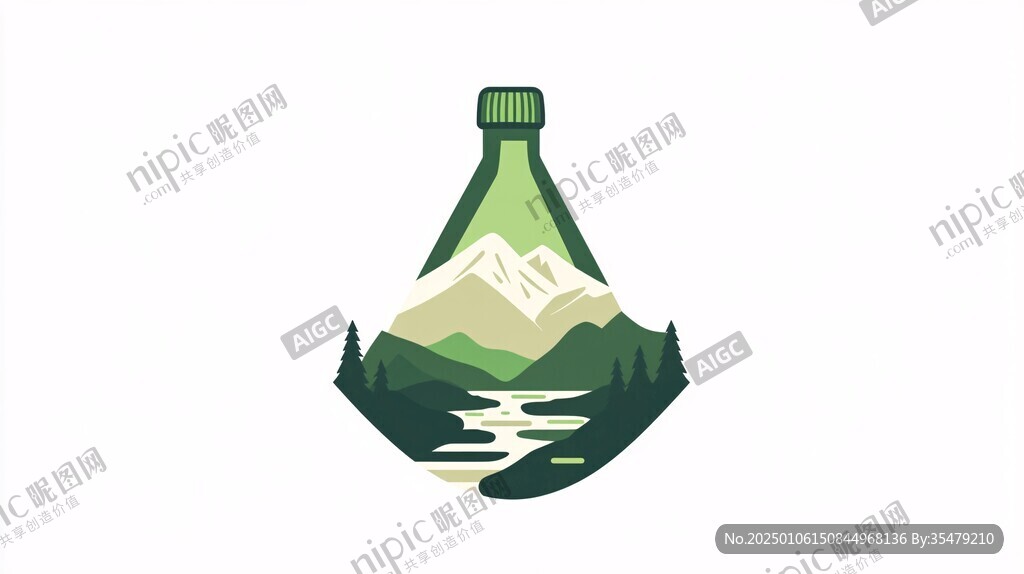 山脉插画logo