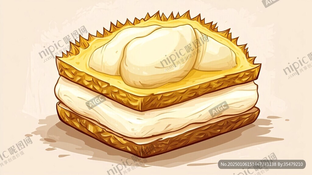 榴莲酥插画