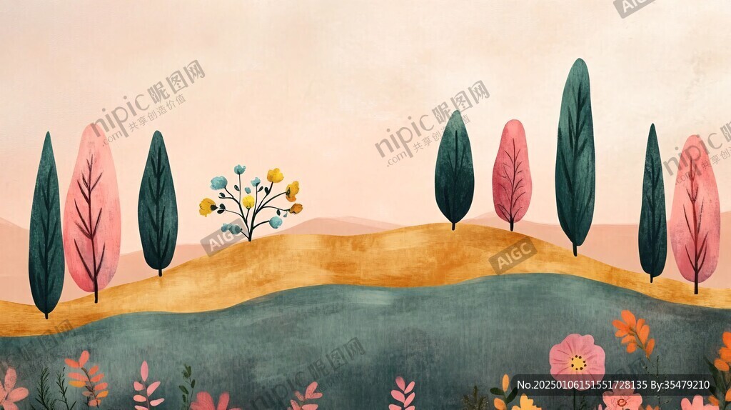 春夏秋冬系列插画