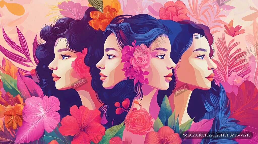 少女海报插画