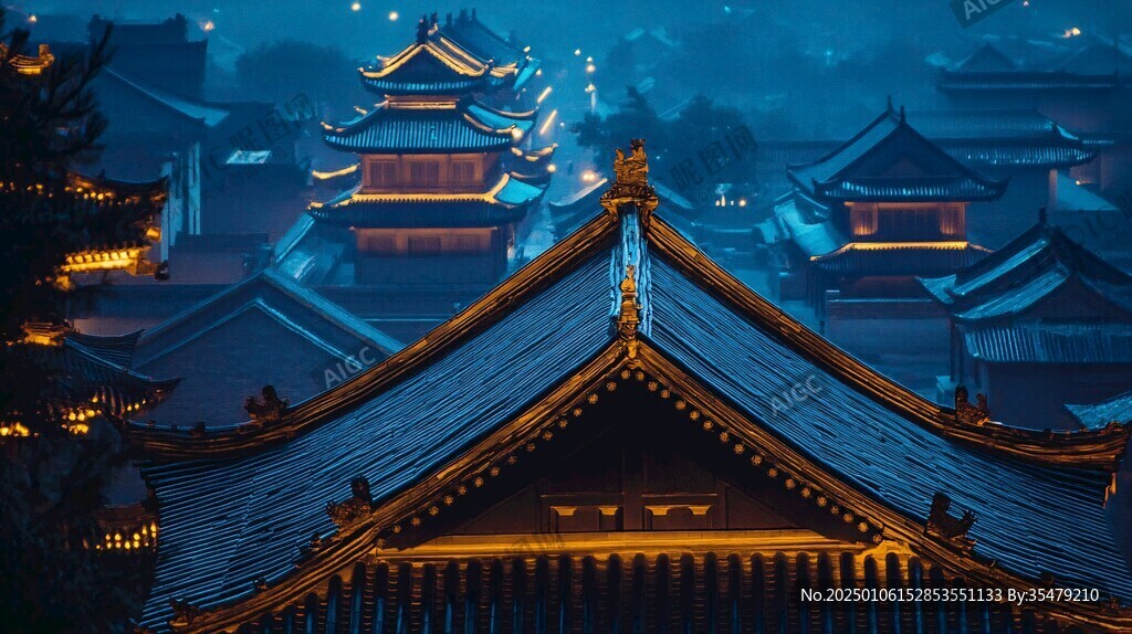古刹夜景