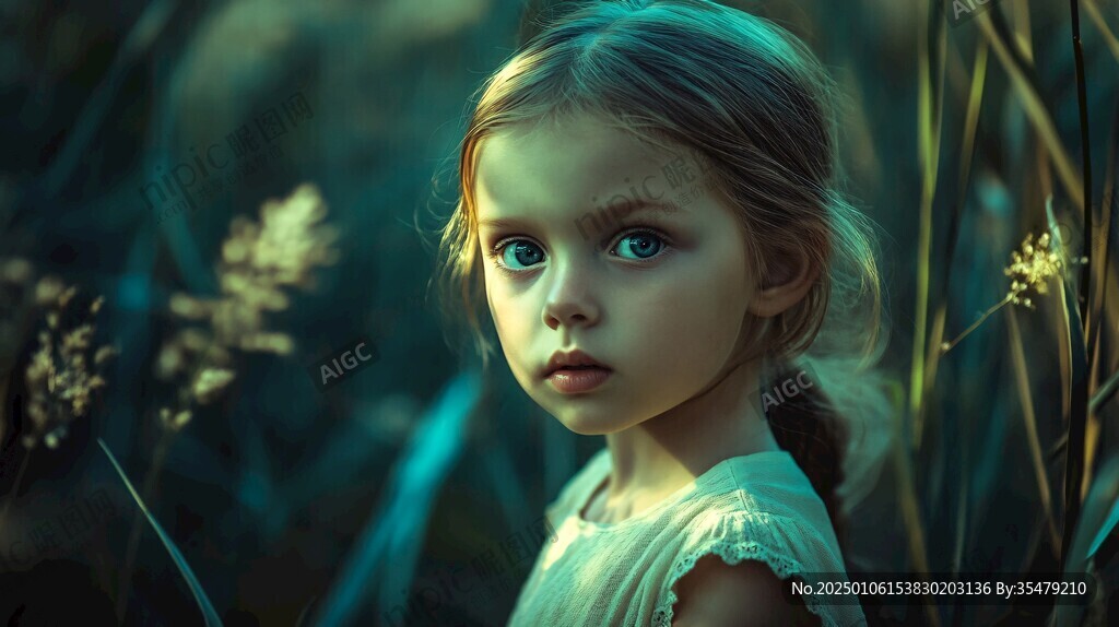 怡然自得的小女孩壁纸