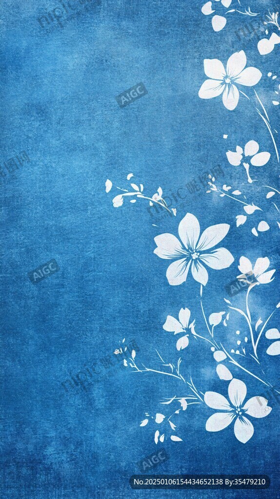 小花蓝色背景