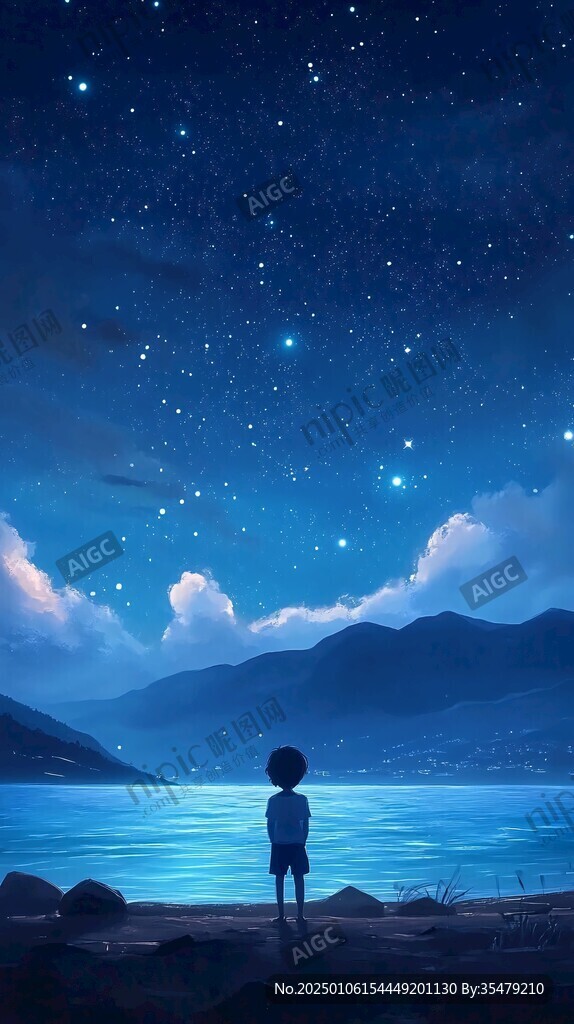 星辰大海男孩背影