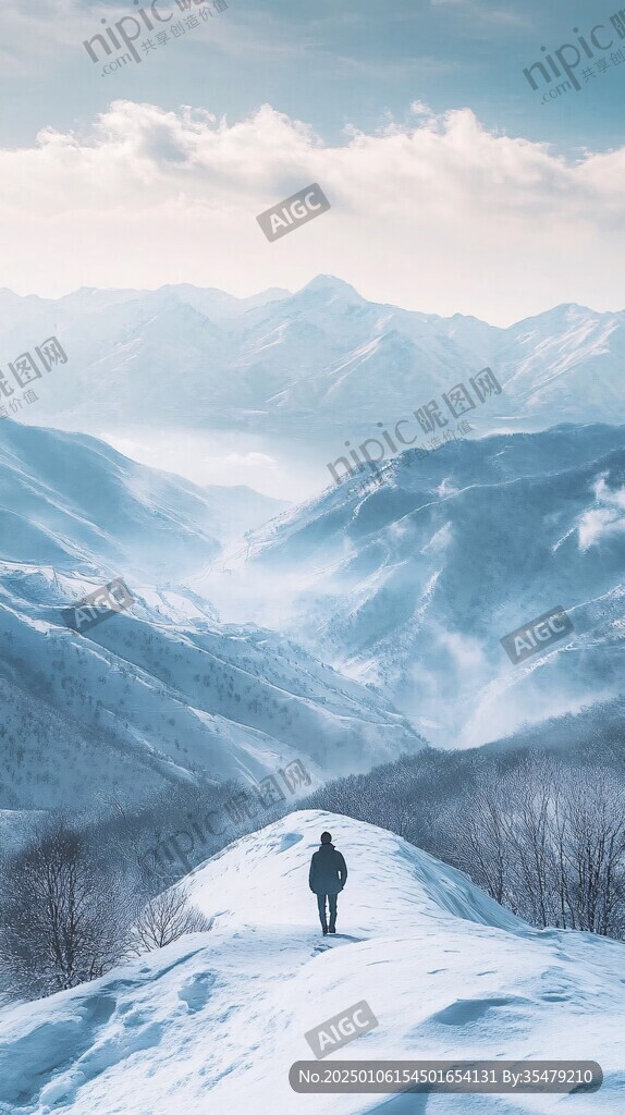 雪季户外爬山