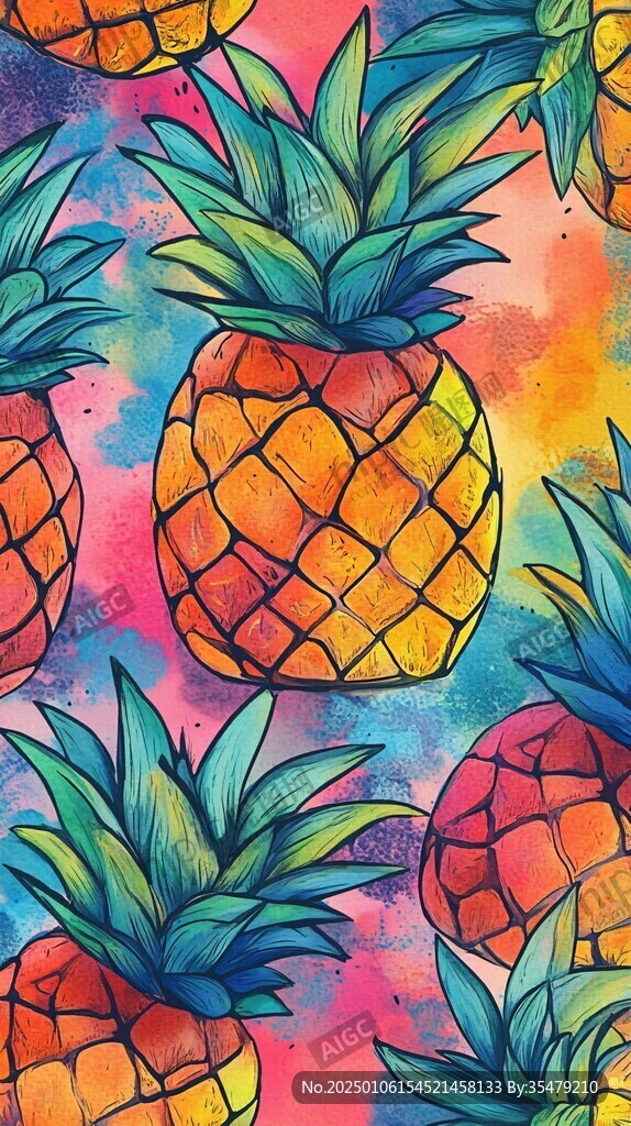 手绘菠萝壁纸