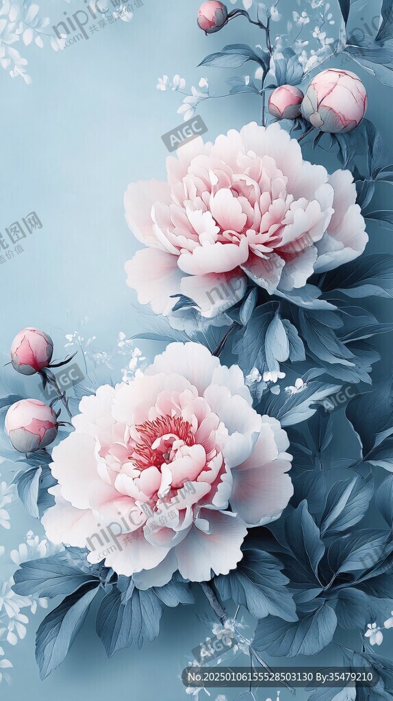 3d牡丹花卉