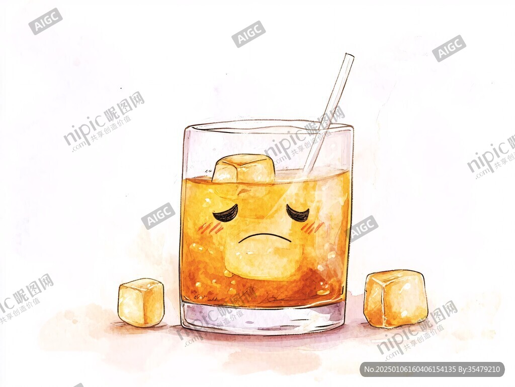 创意简约手绘夏日冰饮