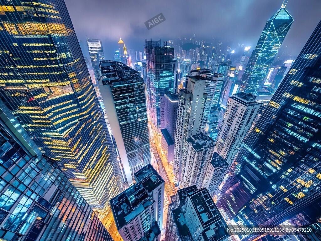 金融中心夜景全景高清