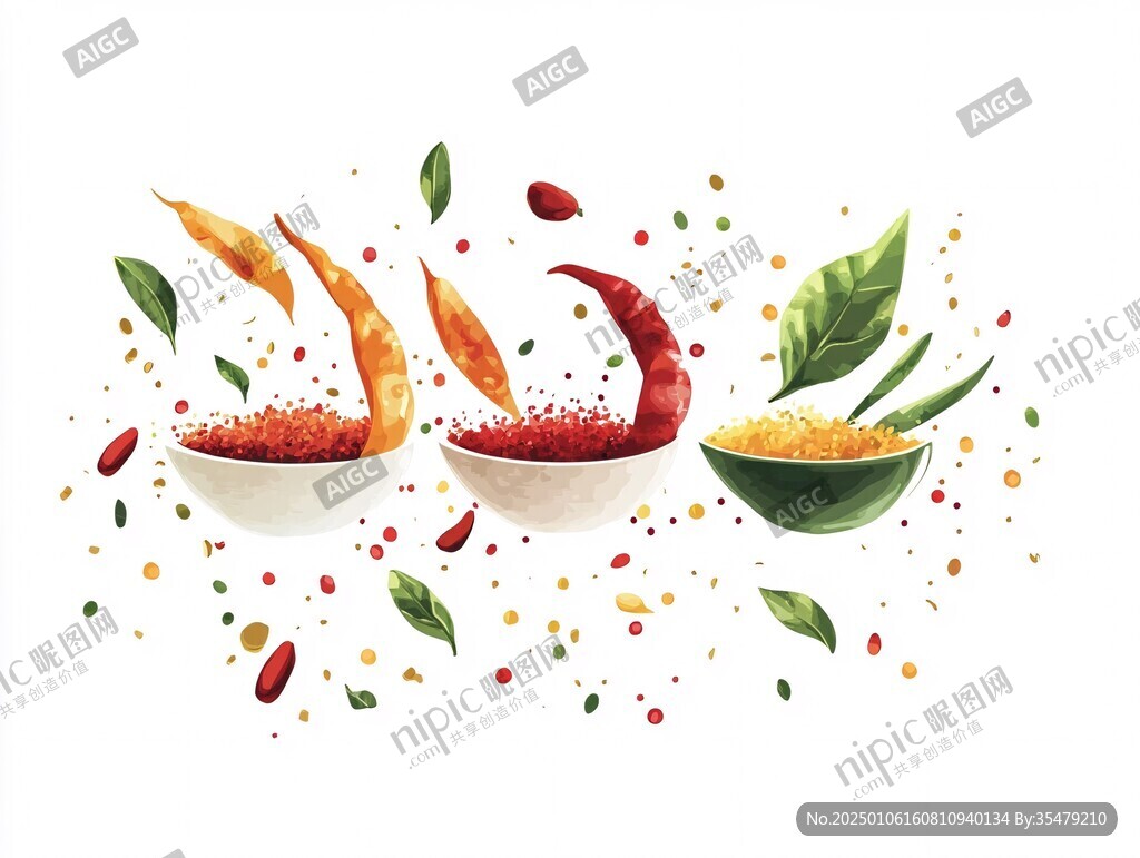 辣椒粉包装插画