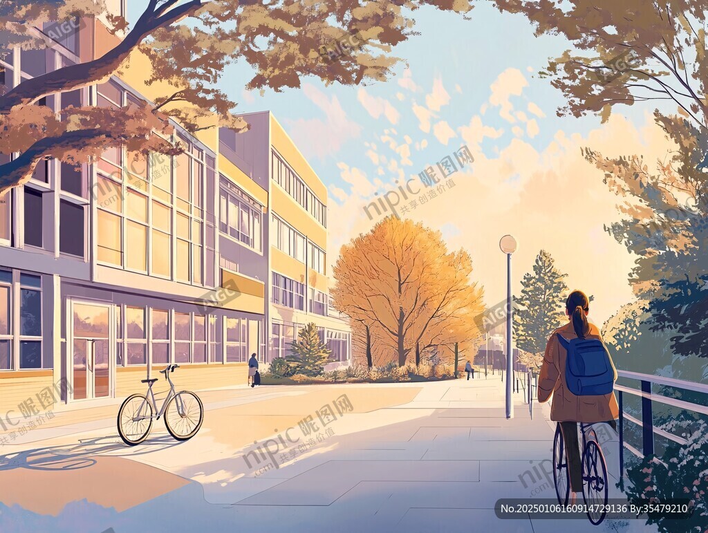 校园场景插画