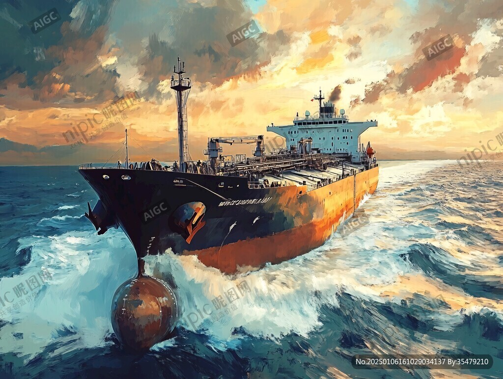 船舶水粉画