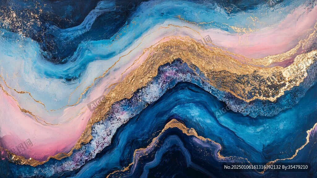 渐变抽象流体装饰画