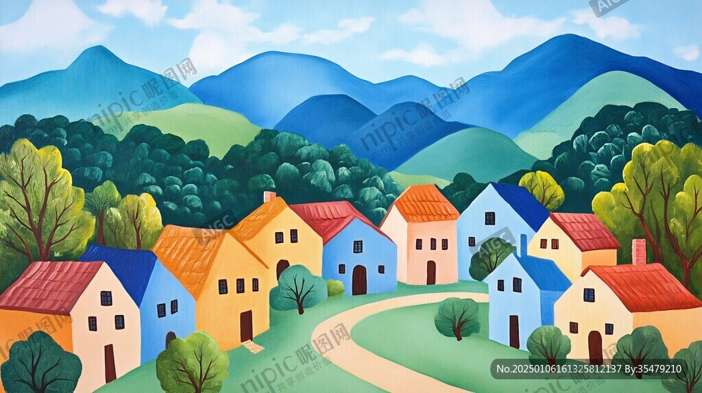 山村插画