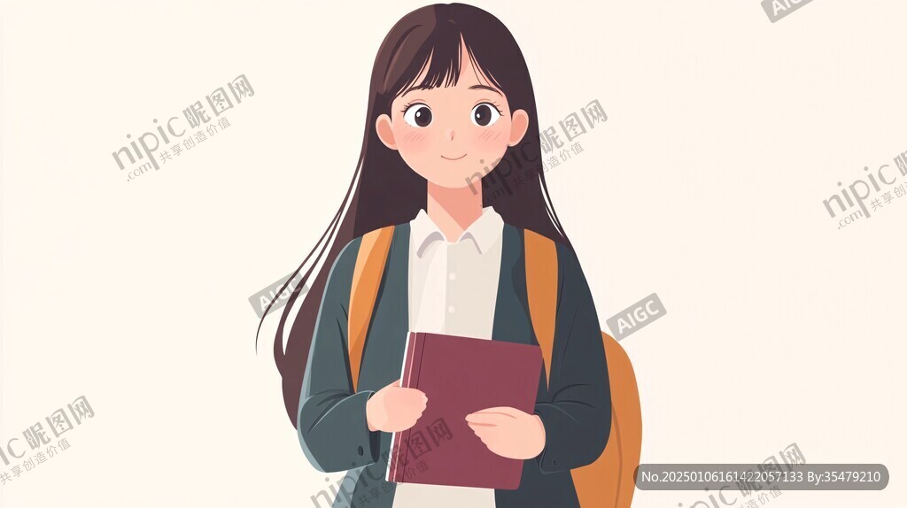 女生手拿通知书