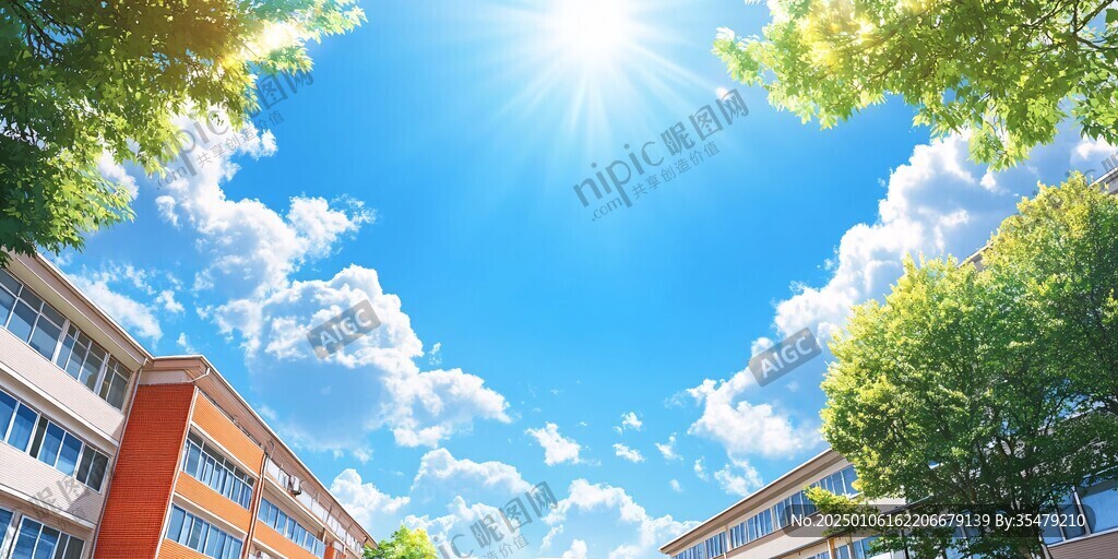 清爽校园背景