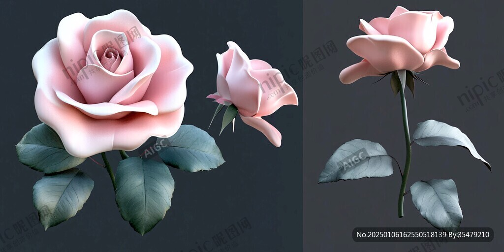 3d玫瑰花