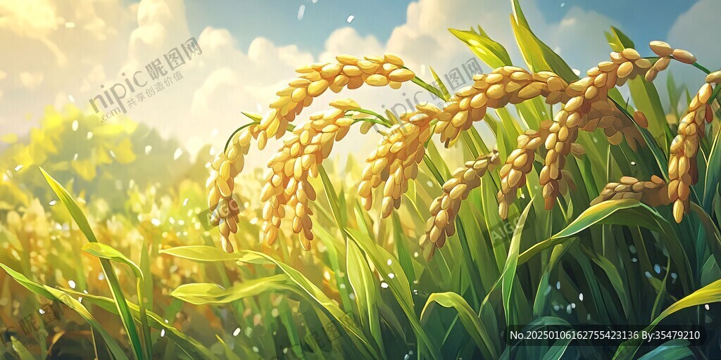 稻谷插画