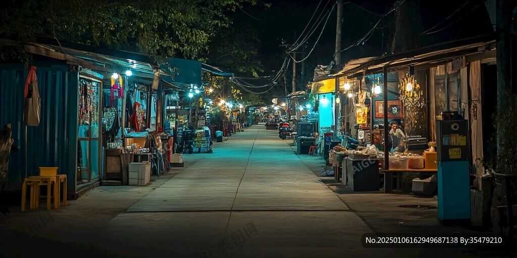 夜晚街边小排档