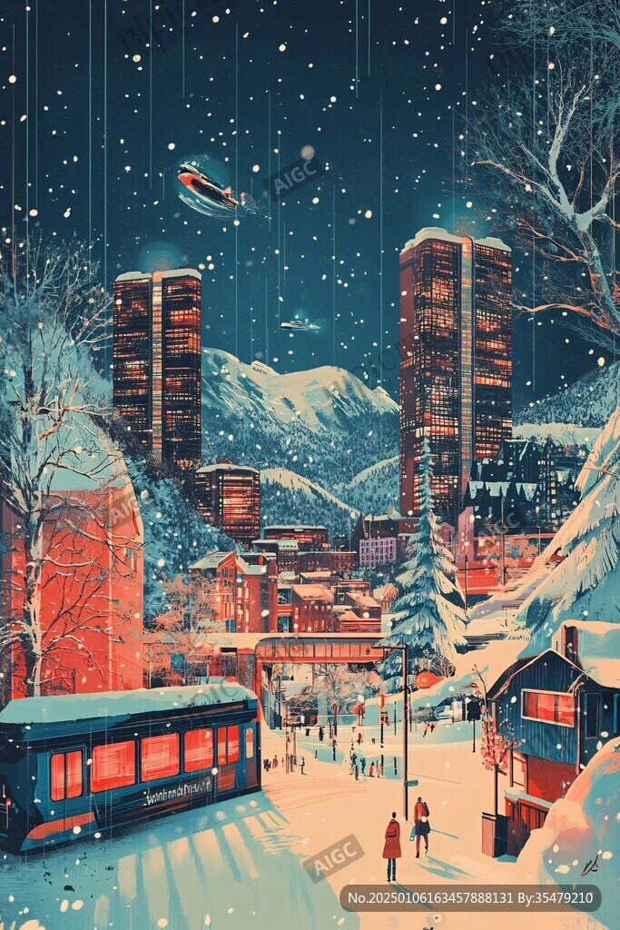 雪景插画