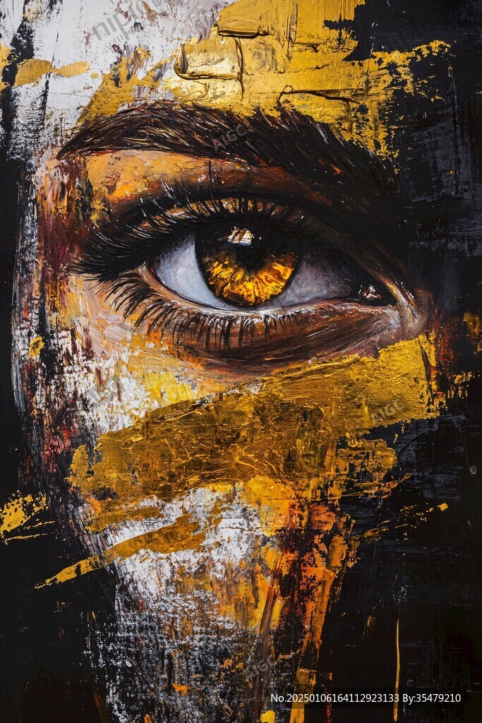 人脸色块拼接装饰画