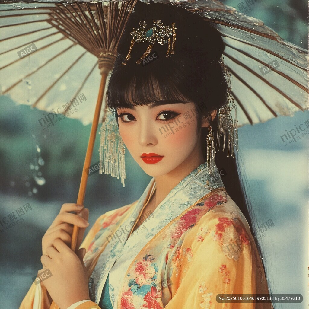 团扇汉服美女