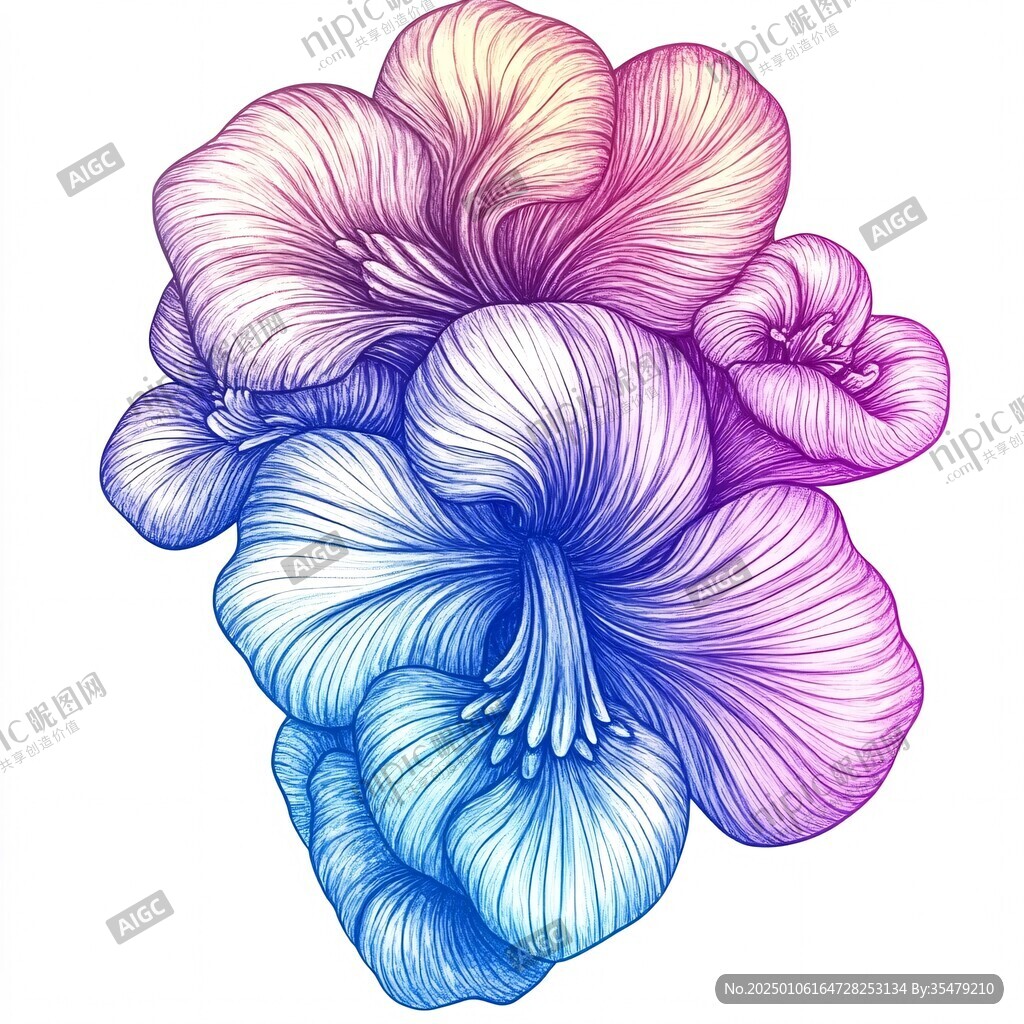 装饰图案渐变花