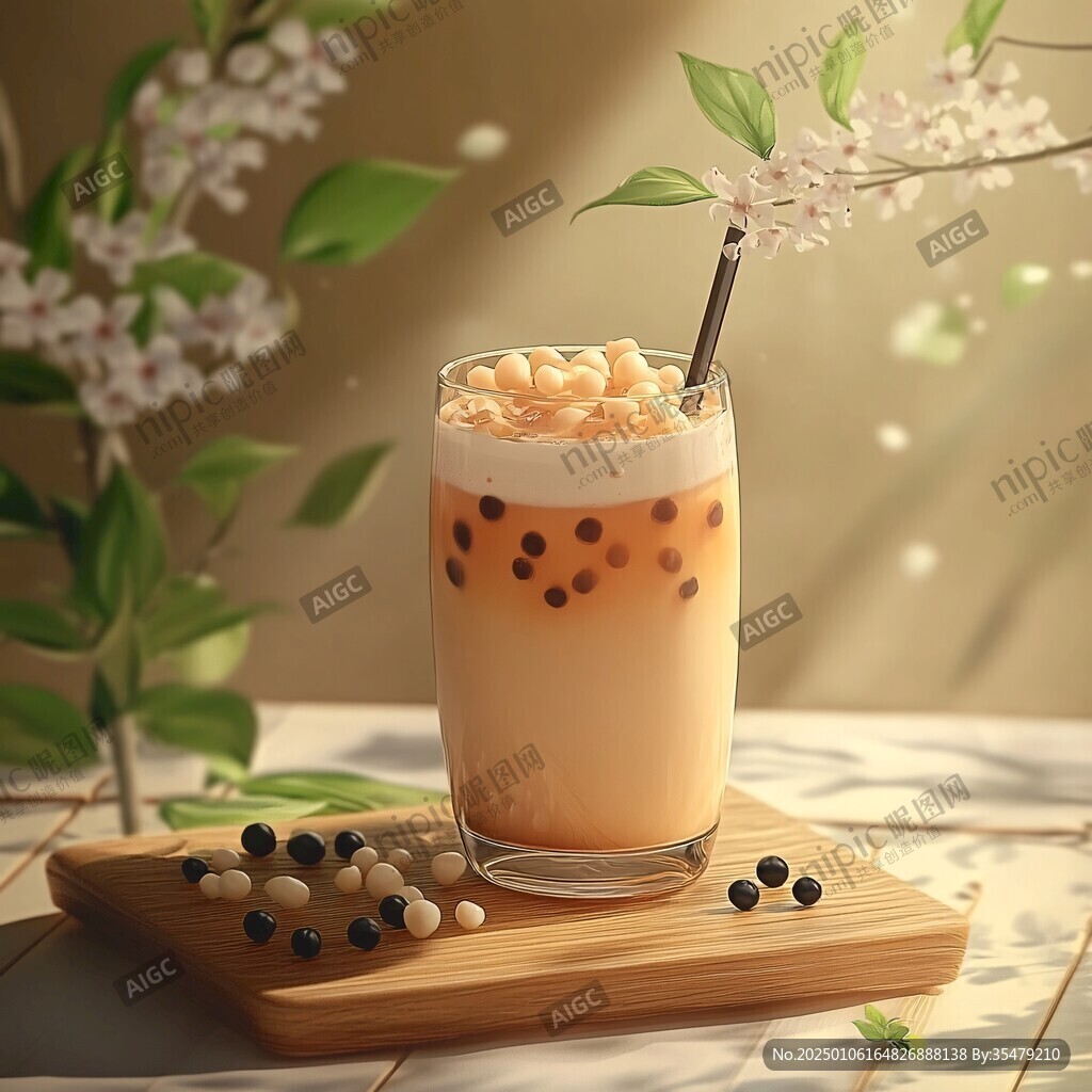手绘珍珠奶茶