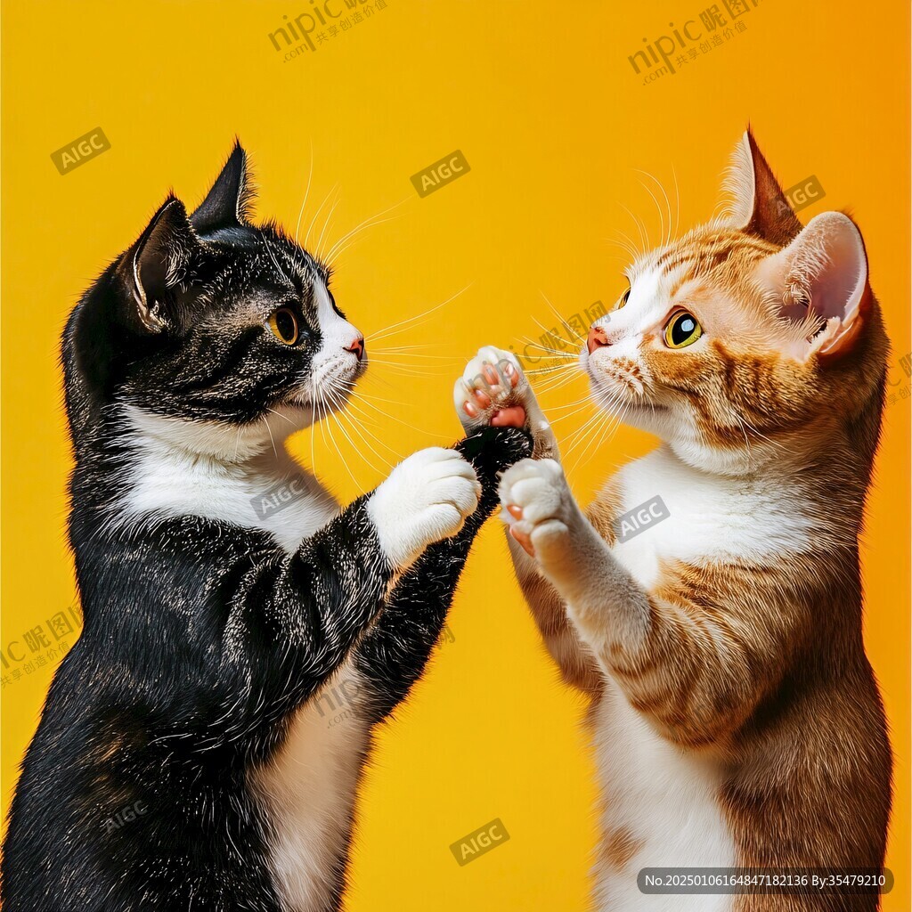 打架的小猫