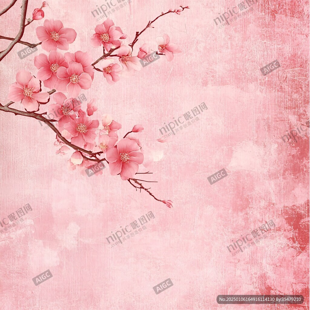 新中式桃花背景