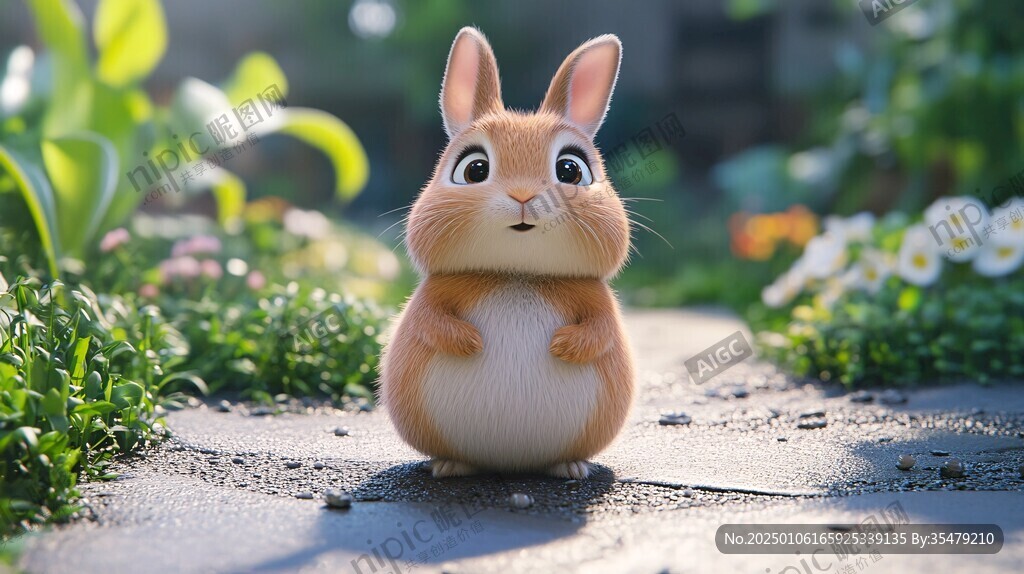 3d立体卡通兔