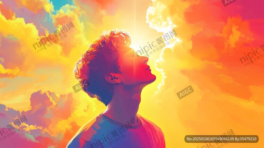 手绘追光的少年