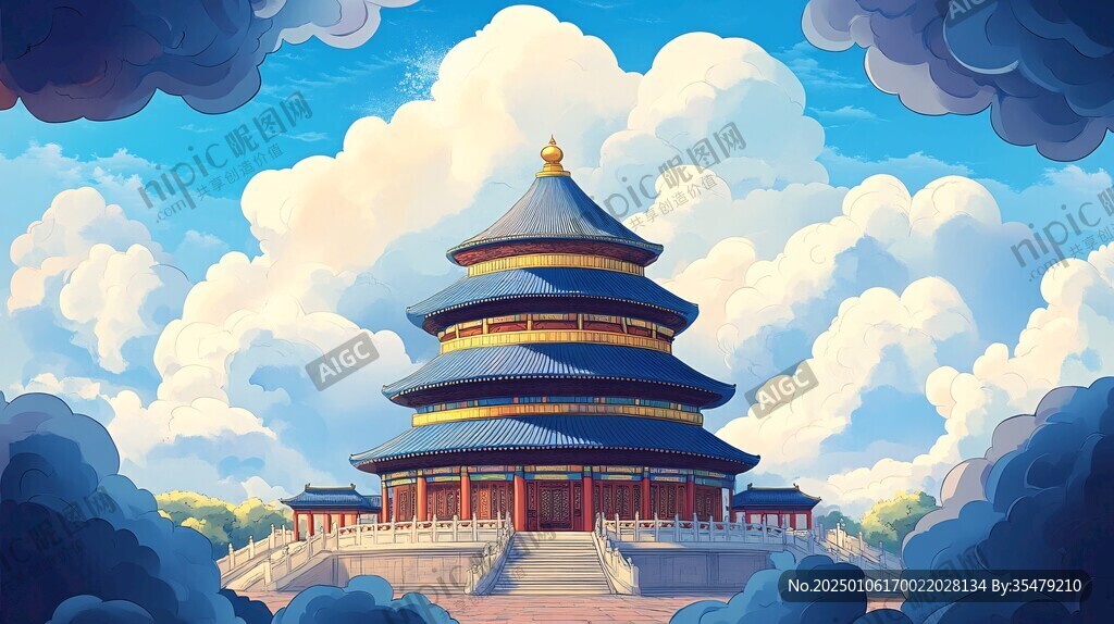 天坛插画
