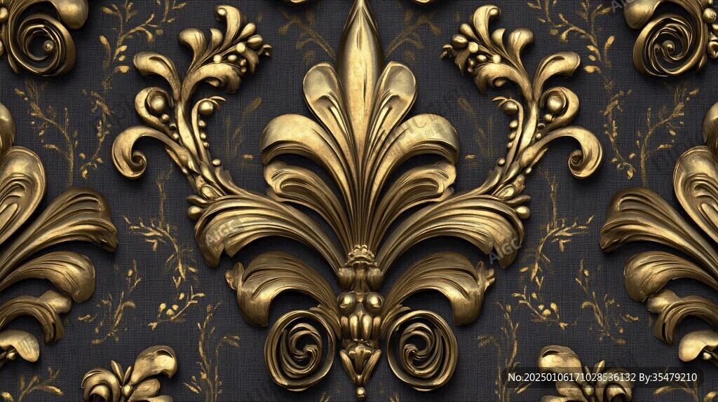 金色奢华浮雕装饰设计