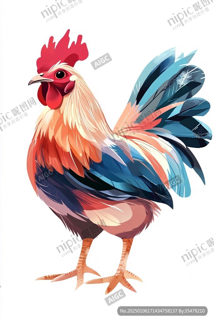 走地鸡插画