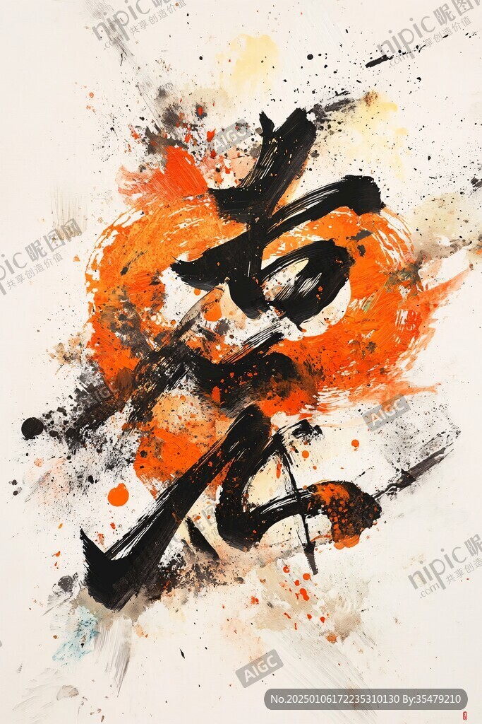 抽象水墨一字