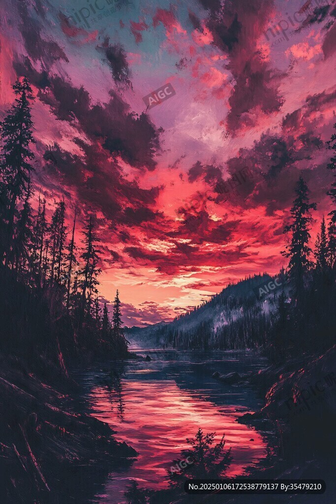 荒野黄昏插画