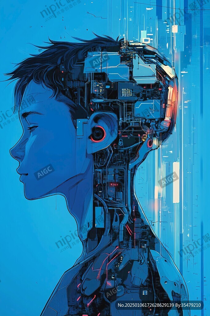 科技男插画