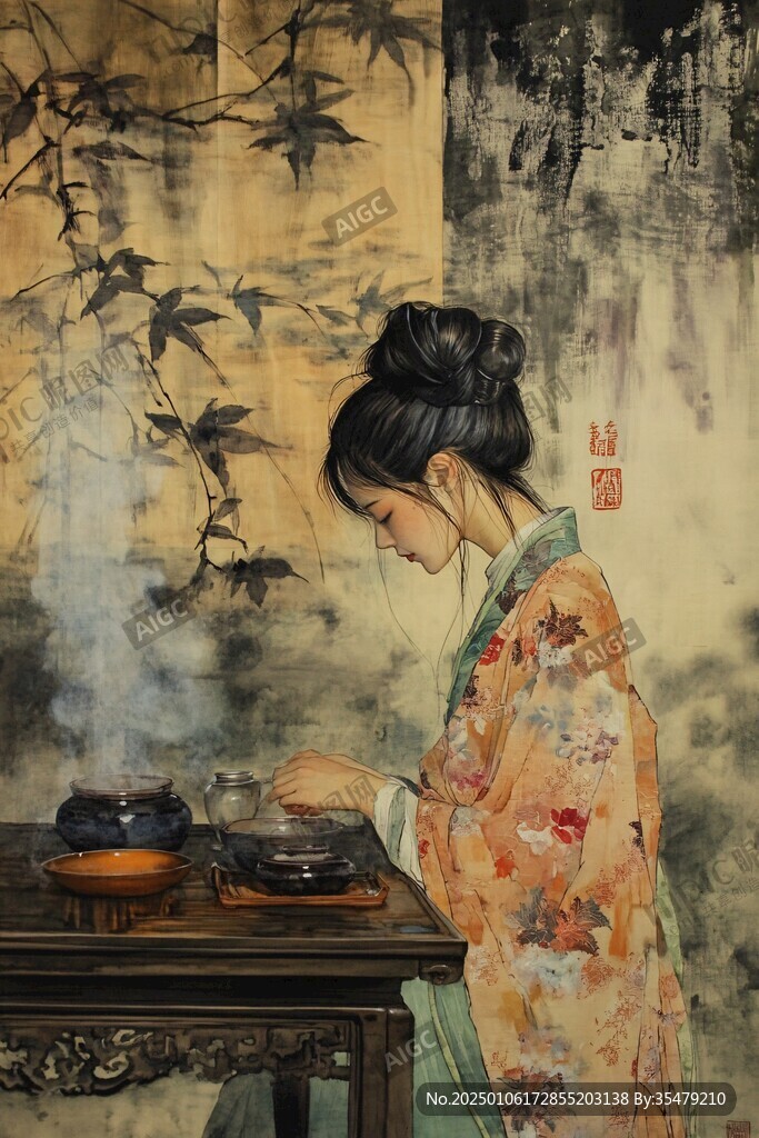 工笔少女