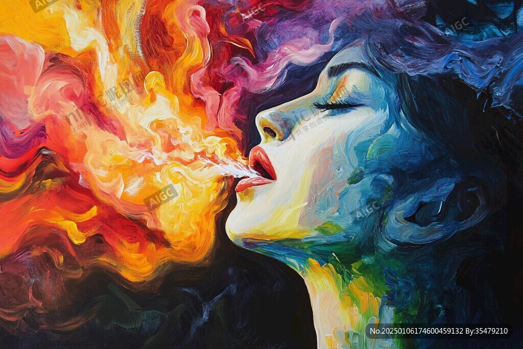 酷炫色彩写意装饰画