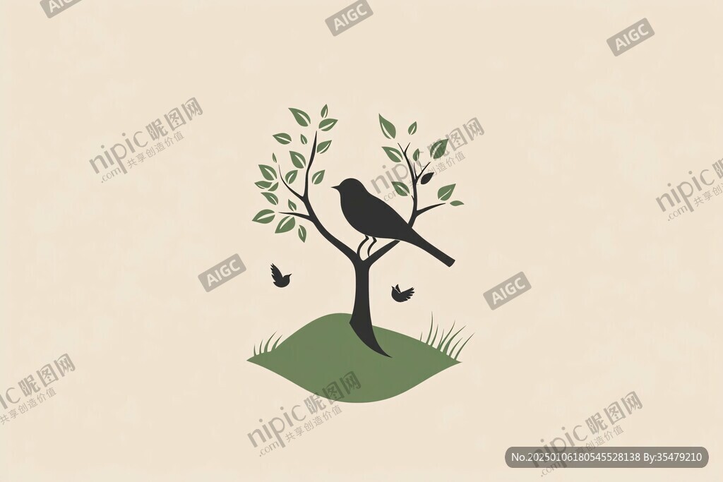 鸟与树木logo