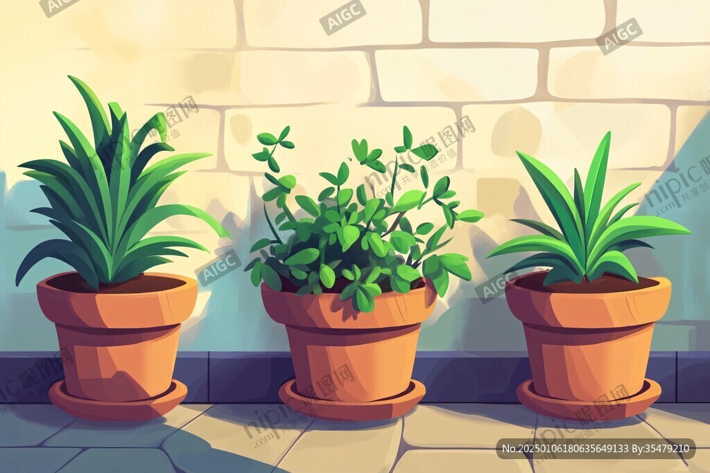 室内植物插图