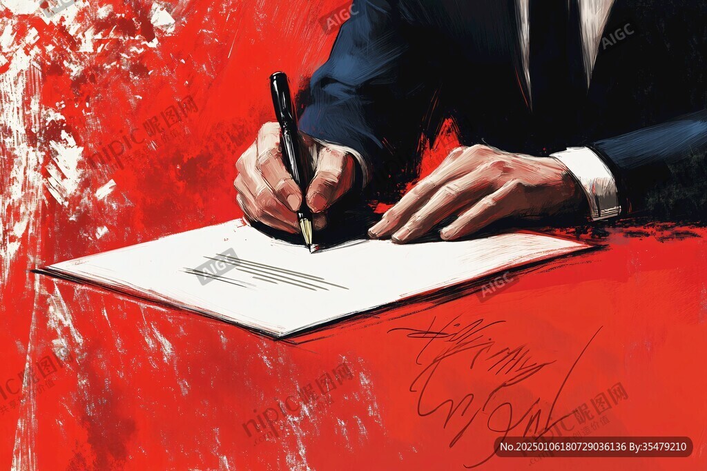 红色签名海报