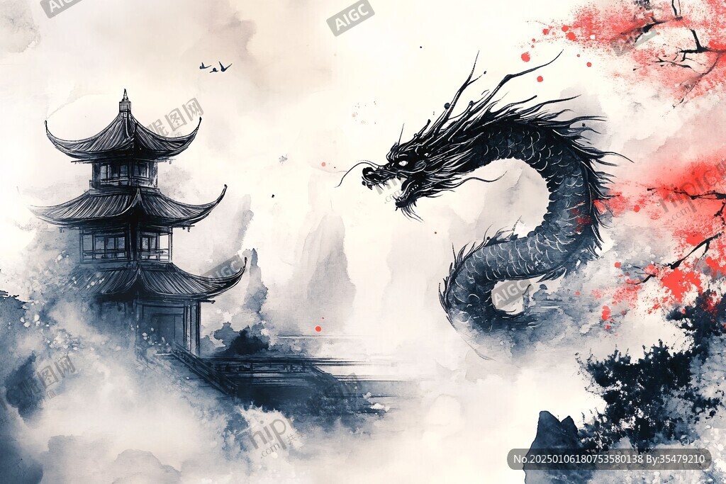 古风龙插画