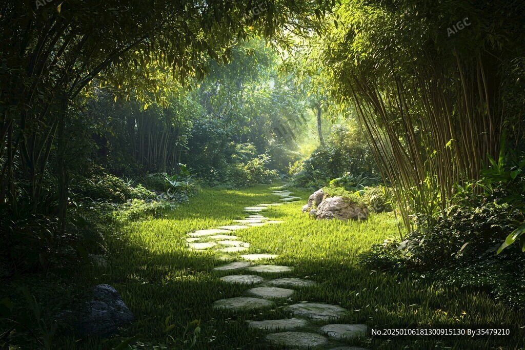 唯美竹林小路